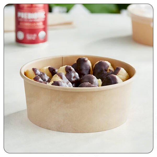 24 Oz. Round Kraft PE-Lined Microwavable Take-Out Container - Image 5