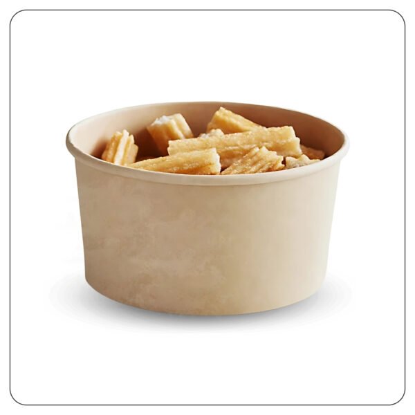 32 Oz. Round Kraft PE-Lined Microwavable Take-Out Container - Image 2