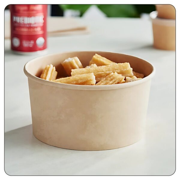 32 Oz. Round Kraft PE-Lined Microwavable Take-Out Container - Image 5
