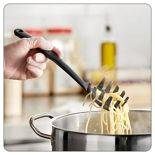 Black Heat-Resistant Nylon Pasta Fork 12" - Image 4
