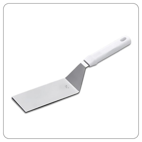 Square Edge Turner with White Polypropylene Handle 6"x3"