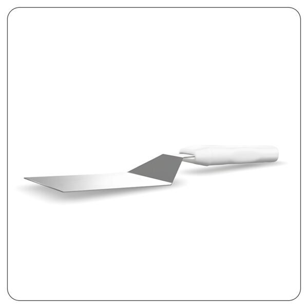 Square Edge Turner with White Polypropylene Handle 6"x3" - Image 3